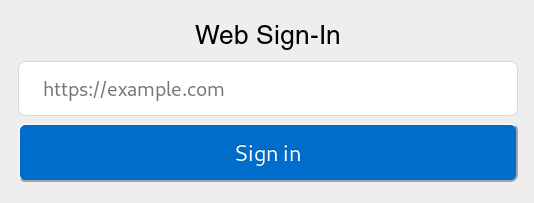 Text box requesting URL of user signing in